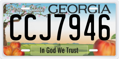 GA license plate CCJ7946