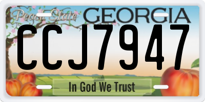 GA license plate CCJ7947
