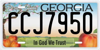 GA license plate CCJ7950