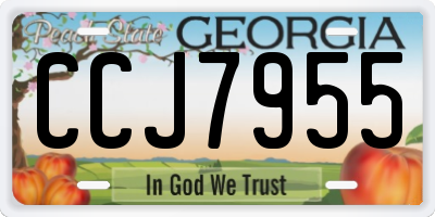 GA license plate CCJ7955