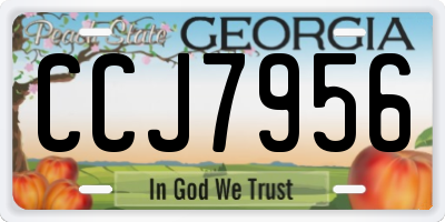 GA license plate CCJ7956