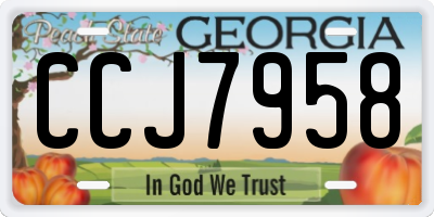 GA license plate CCJ7958