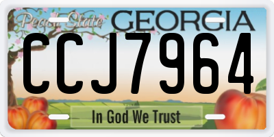 GA license plate CCJ7964