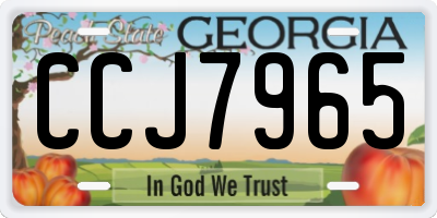 GA license plate CCJ7965