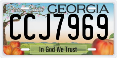 GA license plate CCJ7969