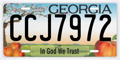 GA license plate CCJ7972