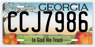 GA license plate CCJ7986