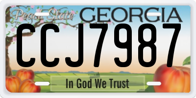GA license plate CCJ7987