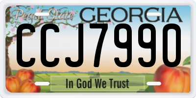 GA license plate CCJ7990