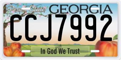 GA license plate CCJ7992