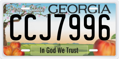 GA license plate CCJ7996