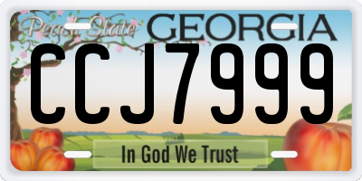 GA license plate CCJ7999