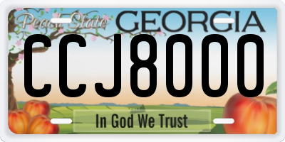 GA license plate CCJ8000