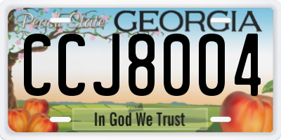 GA license plate CCJ8004