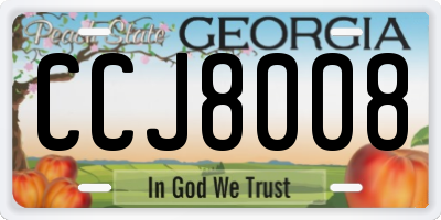 GA license plate CCJ8008