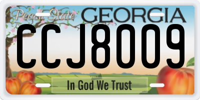 GA license plate CCJ8009