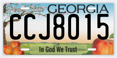 GA license plate CCJ8015