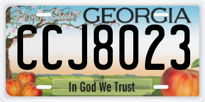 GA license plate CCJ8023