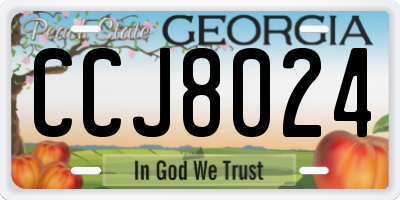 GA license plate CCJ8024
