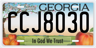 GA license plate CCJ8030