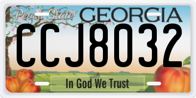GA license plate CCJ8032