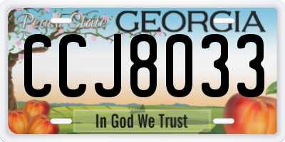 GA license plate CCJ8033