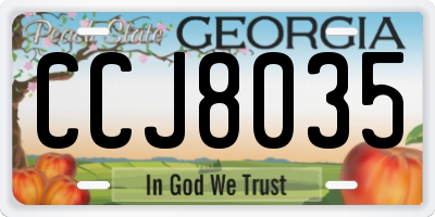 GA license plate CCJ8035