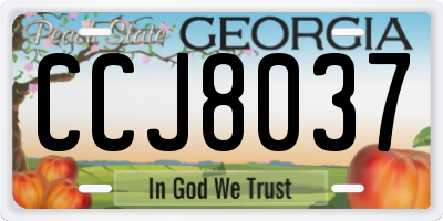 GA license plate CCJ8037