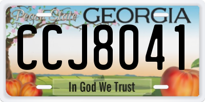 GA license plate CCJ8041