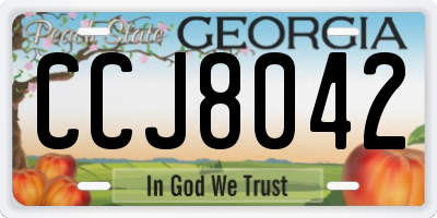 GA license plate CCJ8042