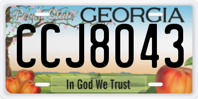 GA license plate CCJ8043