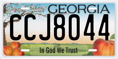 GA license plate CCJ8044