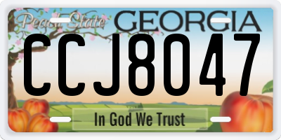 GA license plate CCJ8047