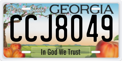 GA license plate CCJ8049