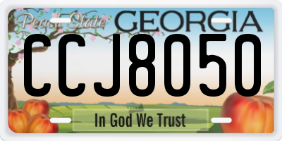 GA license plate CCJ8050
