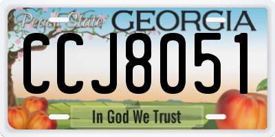 GA license plate CCJ8051
