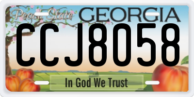 GA license plate CCJ8058