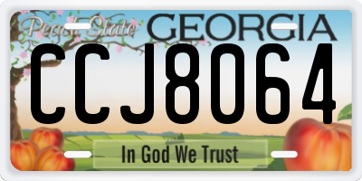 GA license plate CCJ8064