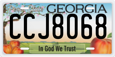 GA license plate CCJ8068