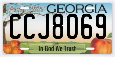 GA license plate CCJ8069