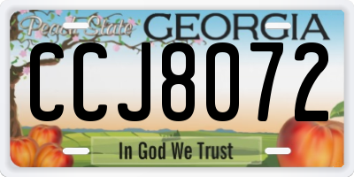 GA license plate CCJ8072