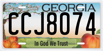 GA license plate CCJ8074