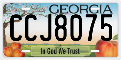 GA license plate CCJ8075