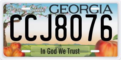 GA license plate CCJ8076