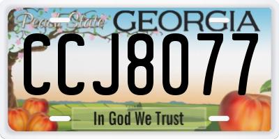 GA license plate CCJ8077