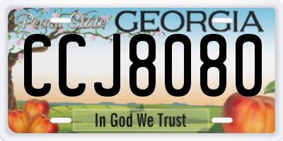 GA license plate CCJ8080