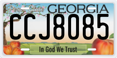 GA license plate CCJ8085