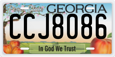 GA license plate CCJ8086