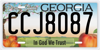 GA license plate CCJ8087