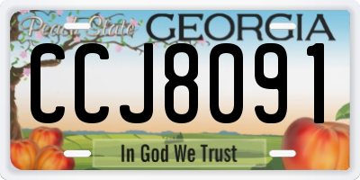 GA license plate CCJ8091